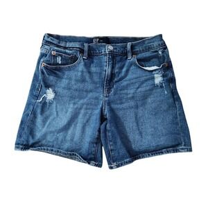 Gap Denim 5" Shorts Womens 8/29 Medium Wash Blue Distressed Ripped Mid Rise 147